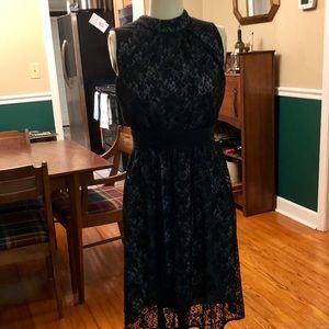 Modcloth Windy City A-line Dress in Black Lace